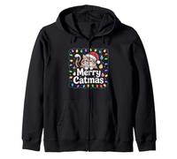 Feliz Catmas Funny Christmas Cat Owner Humor Sudadera con Capucha