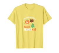 Feliz Celebración de la Amenaza de la Triple Fiesta de Hola Gracias Camiseta, Hombre, Limón, M