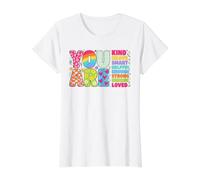Feliz celebración del Primer día de Regreso a Clases Lista para estudiar Camiseta gráfica económica, Mujer, Blanco, M