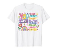 Feliz celebración del Primer día de Regreso a Clases Lista para estudiar Camiseta gráfica económica, Hombre, Blanco, M