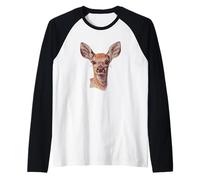 Feliz Ciervo Cervatillo Busca Amantes de los bosques y los Animales Camiseta Manga Raglan