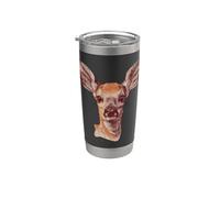 Feliz ciervo cervatillo busca amantes de los bosques y los animales Vaso térmico de acero inoxidable de doble pared