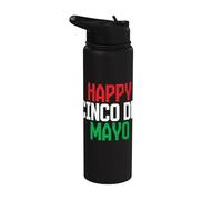 Feliz Cinco de Mayo Constructor de Ladrillos Maestro Constructor México Niños Stainless Steel Insulated Water Bottle