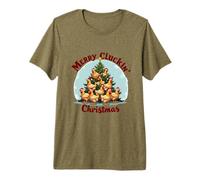 Feliz Cluckin' Christmas Funny Chicken Tree Holiday Humor Camiseta Premium