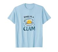 Feliz como una almeja Lindo Juego de Palabras océano Camiseta, Hombre, Azul Bebé, 3XL