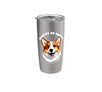 Feliz Corgi Vaso térmico de acero inoxidable de doble pared
