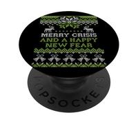 Feliz Crisis y un Nuevo Miedo Feliz Divertido Juego de Palabras Feo Navidad PopSockets PopGrip Adhesivo