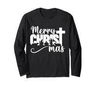 Feliz Cristo Mas Christian Navidad Jesús Navidad Familia Manga Larga