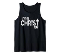 Feliz Cristo-Mas Minimal Cristiano Religioso Navidad Camiseta sin Mangas