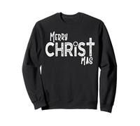 Feliz Cristo-Mas Minimal Cristiano Religioso Navidad Sudadera