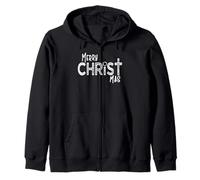 Feliz Cristo-Mas Minimal Cristiano Religioso Navidad Sudadera con Capucha