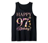 Feliz cumpleaños 97 años 97 años Hombres Mujeres Fiesta de cumpleaños Camiseta sin Mangas