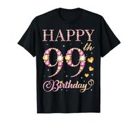 Feliz cumpleaños 99 años 99 años Hombres Mujeres Fiesta de cumpleaños Camiseta