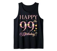 Feliz cumpleaños 99 años 99 años Hombres Mujeres Fiesta de cumpleaños Camiseta sin Mangas