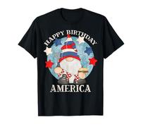 Feliz cumpleaños América 4 de julio divertido gnomo barbacoa Camiseta