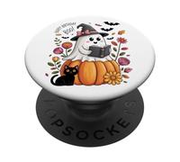 Feliz Cumpleaños Boo Fantasma con Sombrero De Bruja PopSockets PopGrip Adhesivo