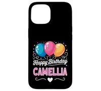 Feliz cumpleaños Camellia Carcasa para iPhone 15