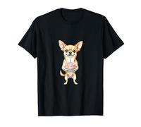 Feliz Cumpleaños Chihuahua Mamá Lindo Perro Sosteniendo Pastel Vela Camiseta