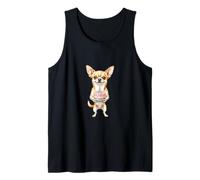 Feliz Cumpleaños Chihuahua Mamá Lindo Perro Sosteniendo Pastel Vela Camiseta sin Mangas