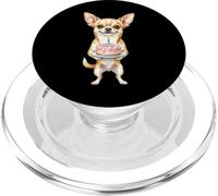 Feliz Cumpleaños Chihuahua Mamá Lindo Perro Sosteniendo Pastel Vela PopSockets PopGrip para MagSafe