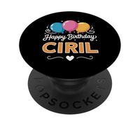 Feliz cumpleaños Ciril PopSockets PopGrip Adhesivo