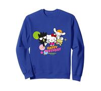 Feliz cumpleaños con Hello Kitty and Friends Sudadera, Unisex para Adultos, Azul Real, M
