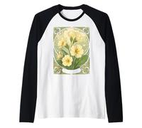 Feliz cumpleaños de febrero Flores de prímula Camiseta Manga Raglan