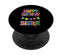 Feliz cumpleaños Hermana es el cumpleaños de mi Hermana PopSockets PopGrip Adhesivo