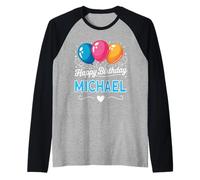 Feliz cumpleaños Michael Camiseta Manga Raglan