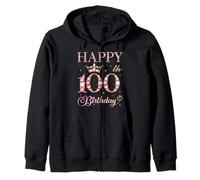 Feliz cumpleaños número 100 años 100 años Hombres Mujeres Fiesta de cumpleaños Sudadera con Capucha