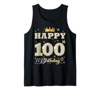 Feliz cumpleaños número 100 años 100 años Mujeres Hombres Fiesta de cumpleaños Camiseta sin Mangas