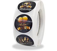 Feliz Cumpleaños Pegatinas para Niños,Caramelo Etiqueta Redonda 500 Etiquetas de Papel Redondas para Decoración de Fiesta de Cumpleaños de Navidad