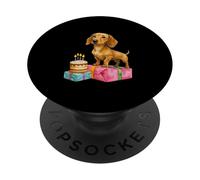 Feliz cumpleaños Perro Salchicha Cachorro papá mamá Mejor Amigo PopSockets PopGrip Adhesivo