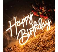 "Feliz cumpleaños señal de neón fuente de alimentación USB para un funcionamiento conveniente, fuerza de luz ajustable, luz de la atmósfera luz led de colores para amigos, familia, amantes y colegas