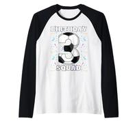 Feliz Cumpleaños Soccer Squad 3er Cumpleaños Jugador Camiseta Manga Raglan