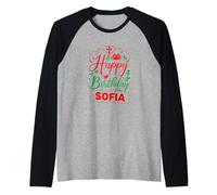Feliz Cumpleaños Sofia - Linda Navidad Sofía Camiseta Manga Raglan