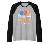 Feliz cumpleaños Valeria Camiseta Manga Raglan