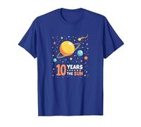 Feliz décimo Viaje Alrededor del Sol | Regalo de cumpleaños Espacial Camiseta, Hombre, Azul Real, 3XL