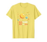 Feliz décimo Viaje Alrededor del Sol | Regalo de cumpleaños Espacial Camiseta, Hombre, Limón, XL