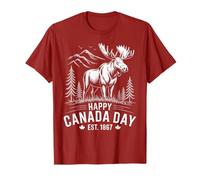 Feliz Día de Canadá 1867 Hoja de arce patriótica canadiense Camiseta