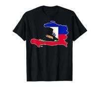 Feliz Día de la Bandera Haitiana 18 de Mayo Puerto Príncipe Haití Mapa Camiseta