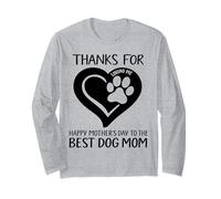 Feliz Día de la Madre A La Mejor Mamá Perro Gracias Por Amar Manga Larga