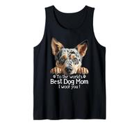 Feliz Día de la Madre A La Mejor Mamá Perro Gracias Woof You Camiseta sin Mangas