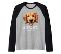 Feliz Día de la Madre a la Mejor Perro Golden Retriever Mamá Camiseta Manga Raglan