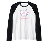 Feliz Día de la Madre, diseño Floral de corazón Madrina Camiseta Manga Raglan
