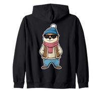 Feliz día de la marmota Sombra Linda marmota Divertida Sudadera con Capucha