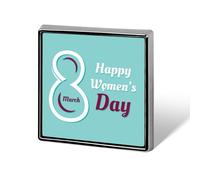 Feliz Día de la Mujer, Abraza la Equidad 2025, Pines, Insignias Cuadradas, Pins de Solapa, Botones Esmaltados, Decoraciones para Fiestas