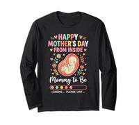 Feliz Día de Las Madres Desde Dentro Mamá Mamá para Estar Cargando 3 Manga Larga
