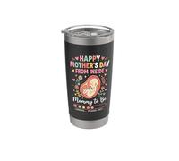 Feliz Día de las Madres Desde Dentro Mamá Mamá Para Estar Cargando 3 Vaso térmico de acero inoxidable de doble pared