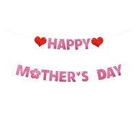 Feliz Día de Las Madres Guirnalda Bandera Banderín Rosa Banner Adorno Decorativo Colgar Pancarta para Fiesta de Día de Las Madres Mamá Happy Mother´s Day